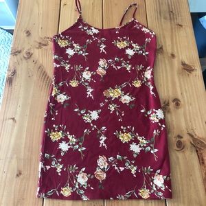 Red Floral Fitted Sundress